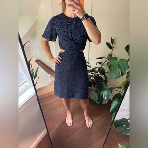 ASOS blue and white polkadot dress